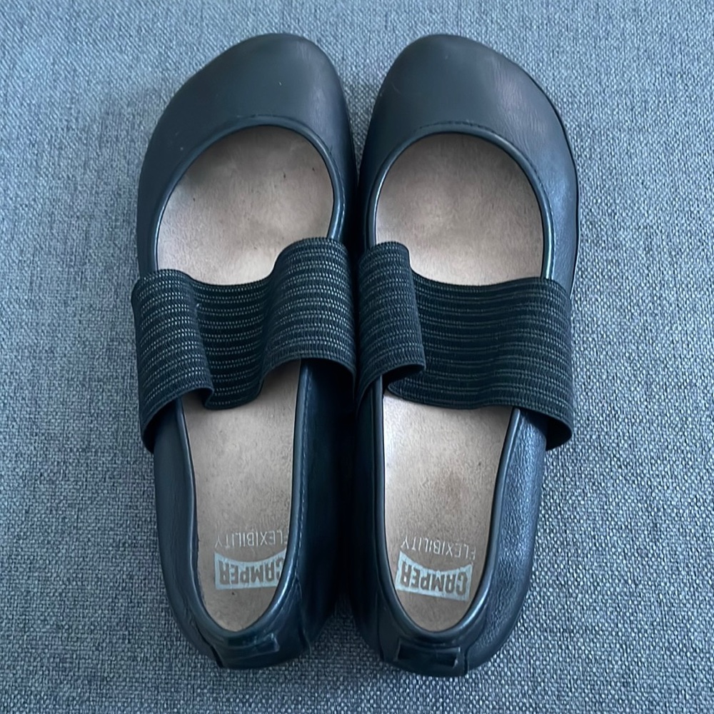 Camper girl ballerina Mary Janes black leather comfort flat size 37